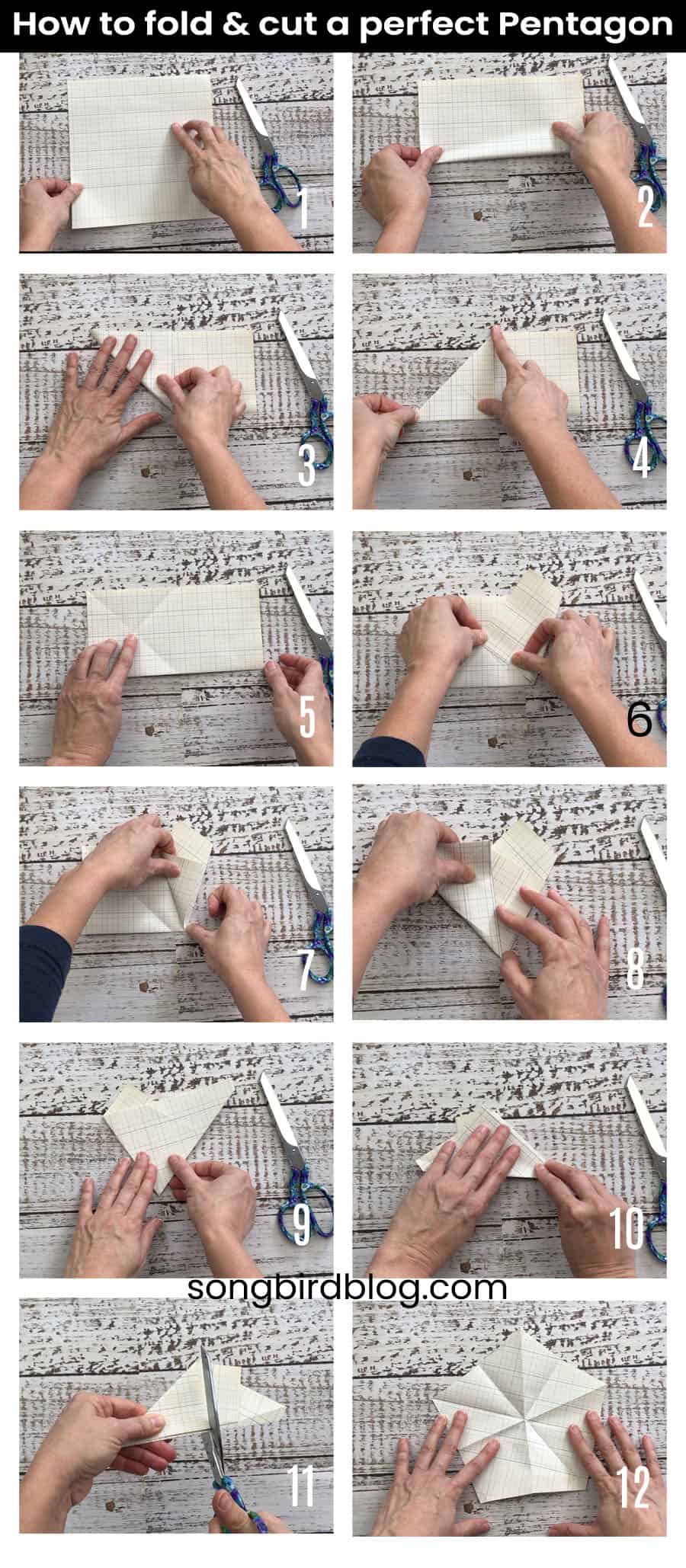 Ten steps to folding a perfect pentagon.