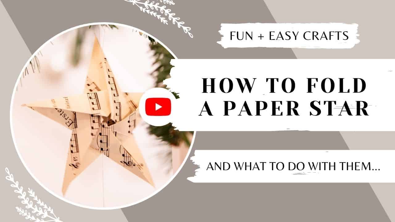 Youtube thumbnail with text: how to fold a paper star and what to do with them.