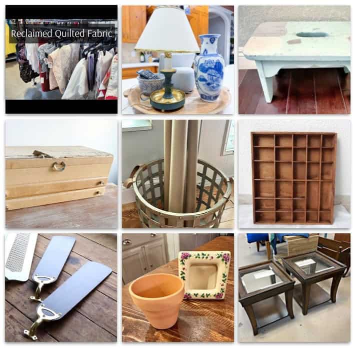 grid of 9 thrift store before pictures.