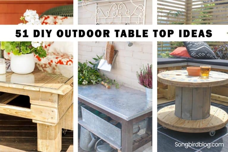 51 DIY Outdoor Table Top Ideas (perfect for your patio or deck) - Songbird