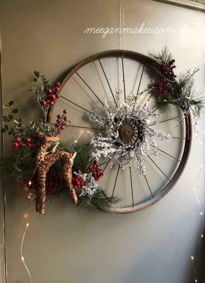 Image for Vintage Bicycle Rim Christmas Wreath