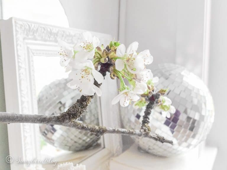 Disco Ball Spring Mantel Idea