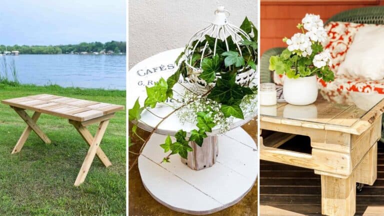 24 Eye Catching DIY Patio Table Ideas for Your Outdoor Space